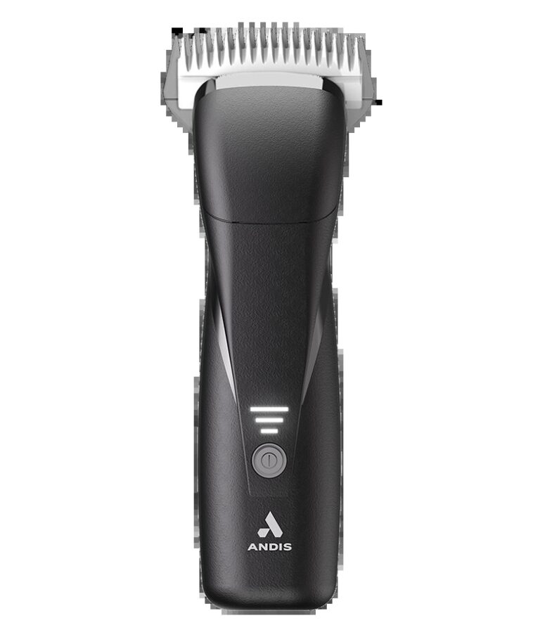 Black Andis cordless pet clipper with detachable blade